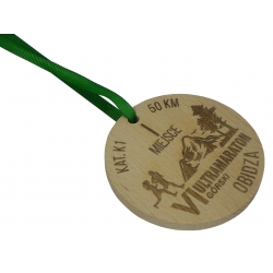 Medal drewniany grawerowany + logo